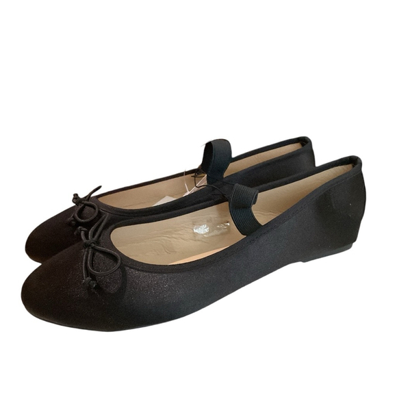 SOUL MATES, mary Jane ballet flat, black satin , grosgrain details, bow 7 NWT - Picture 2 of 8